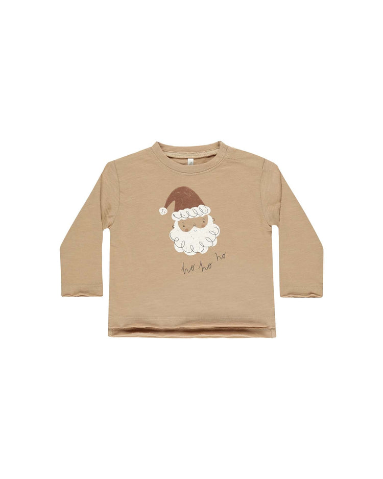 Little rylee + cru kids raw edge long sleeve tee in santa