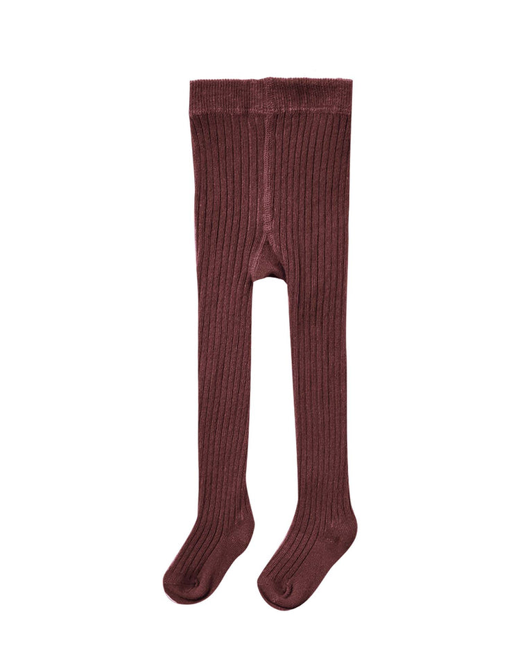 Little rylee + cru accessories ribbed tights in burgundy