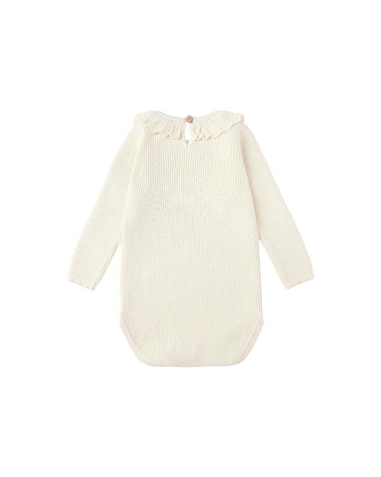 Little rylee + cru kids ruffle collar bodysuit in natural