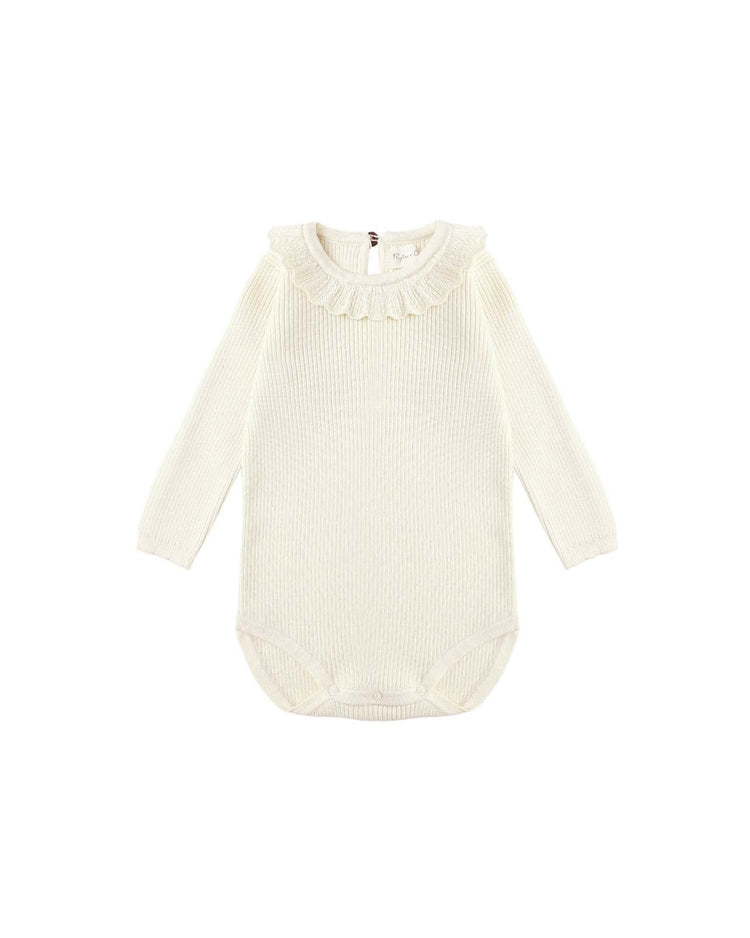 Little rylee + cru kids ruffle collar bodysuit in natural