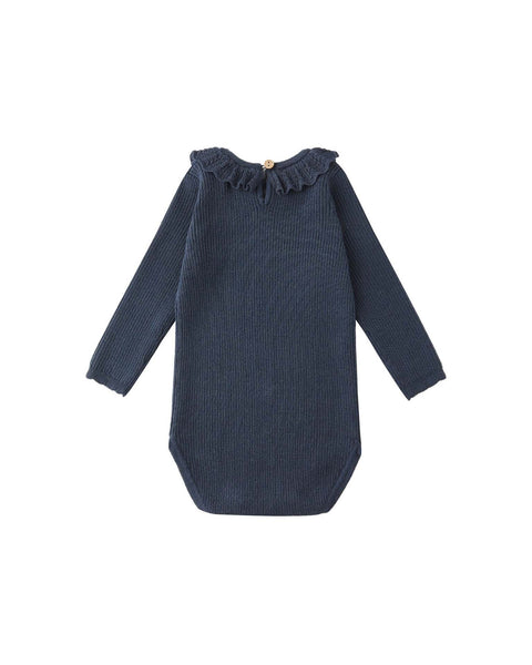 Rylee + Cru Ruffle Collar Bodysuit in Natural main image 1