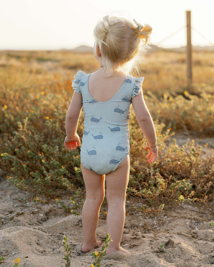 rylee + cru scoop back onepiece in whales baby Little