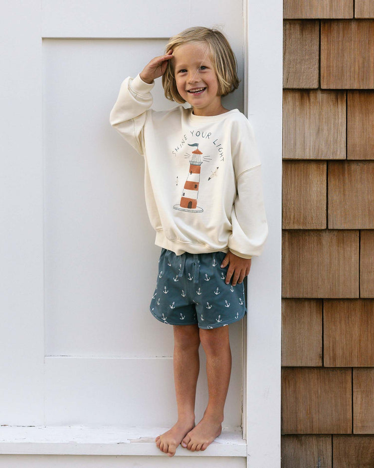 Little rylee + cru baby sweatshirt in lighthouse