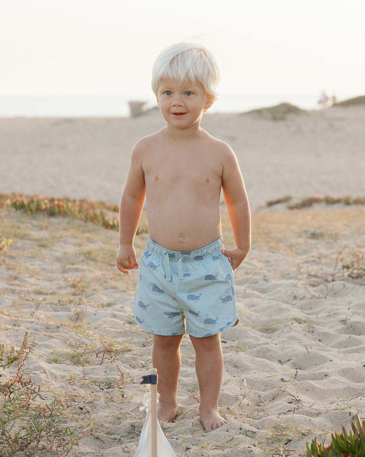 rylee + cru swim trunk in whales baby Little