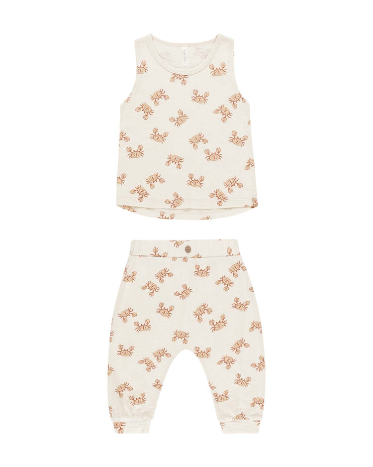 Little rylee + cru baby tank + slouch pant set in crabs