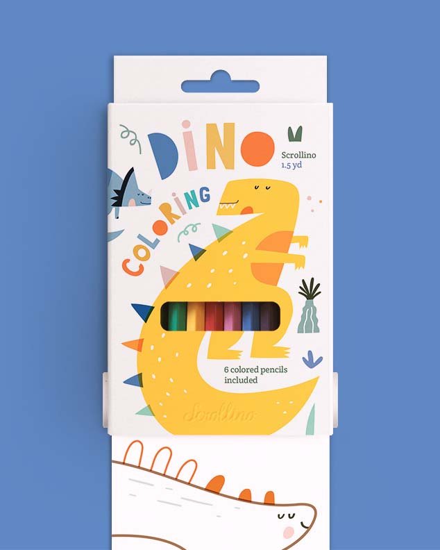scrollino scrollino dino coloring set play Little