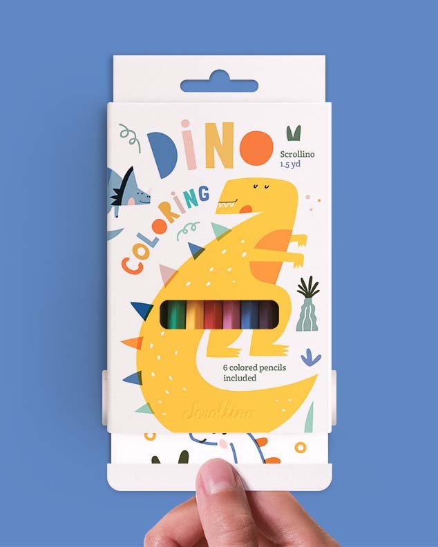 scrollino scrollino dino coloring set play Little