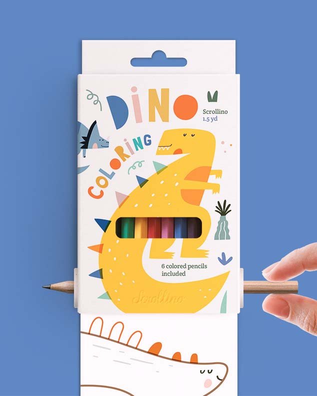 scrollino scrollino dino coloring set play Little