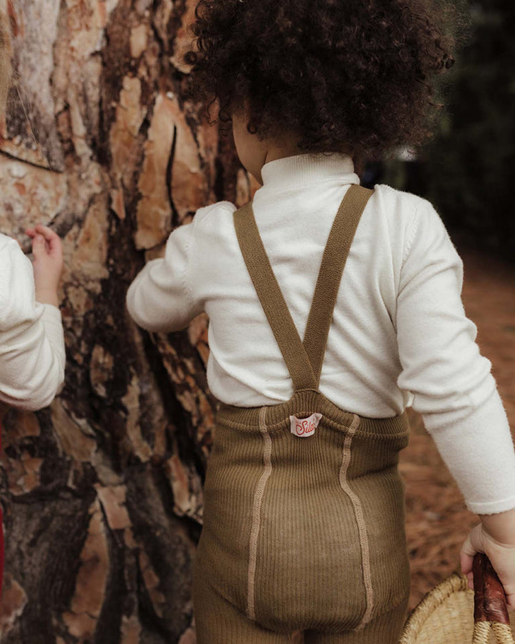Little silly silas accessories retro footed tights in acorn brown