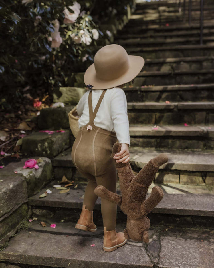Little silly silas accessories retro footed tights in acorn brown