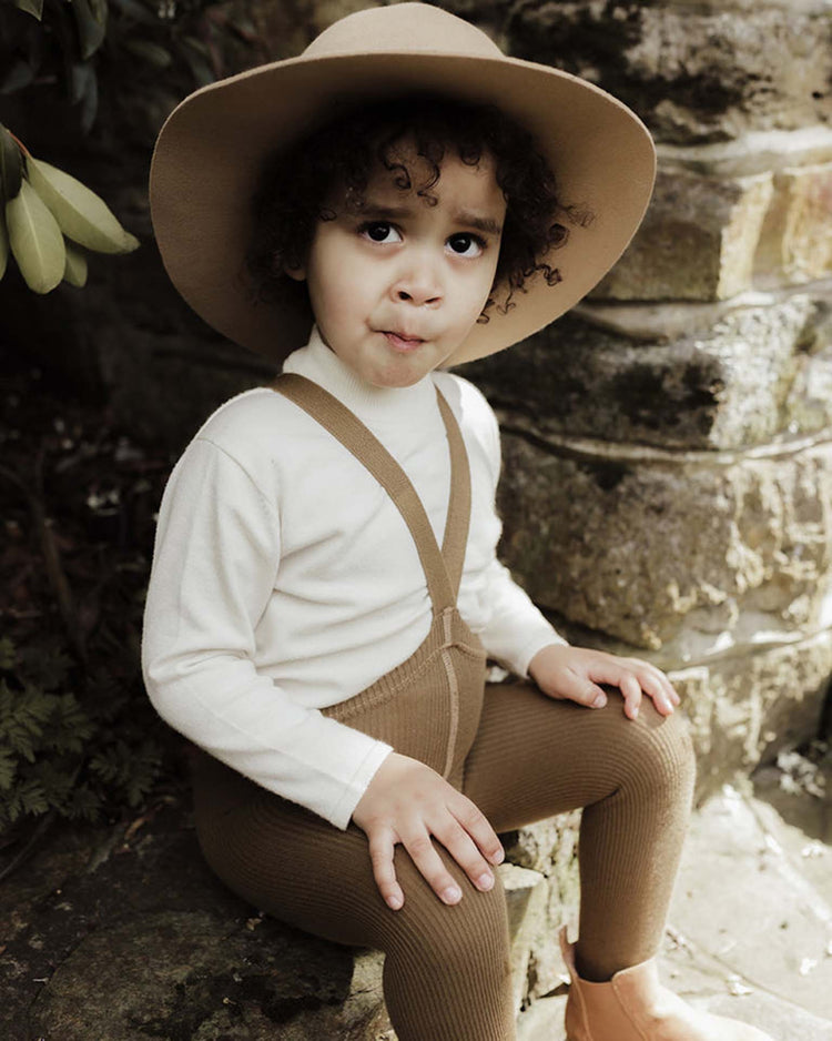 Little silly silas accessories retro footed tights in acorn brown