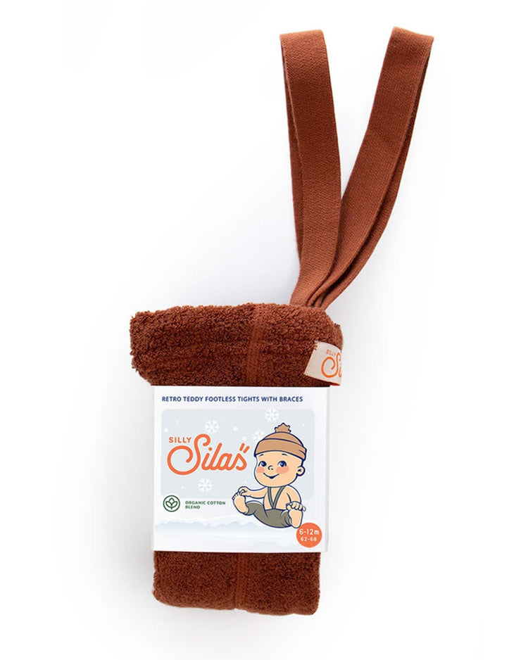 Little silly silas accessories teddy warmy footless tights in cinnamon