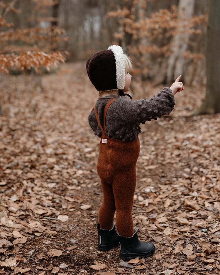 Little silly silas accessories teddy warmy footless tights in cinnamon