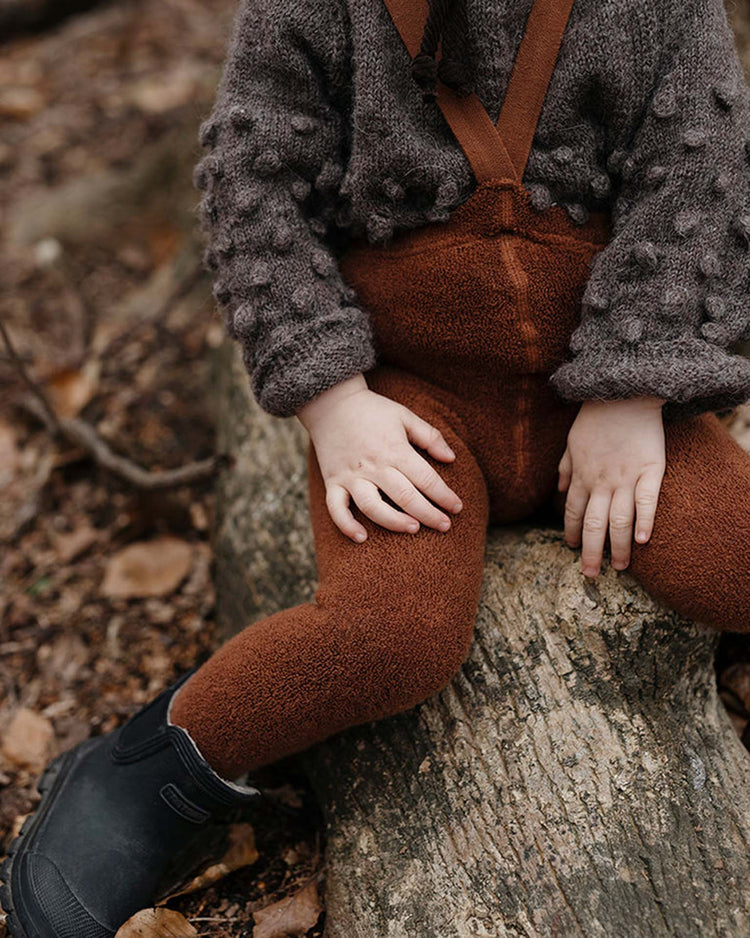 Little silly silas accessories teddy warmy footless tights in cinnamon