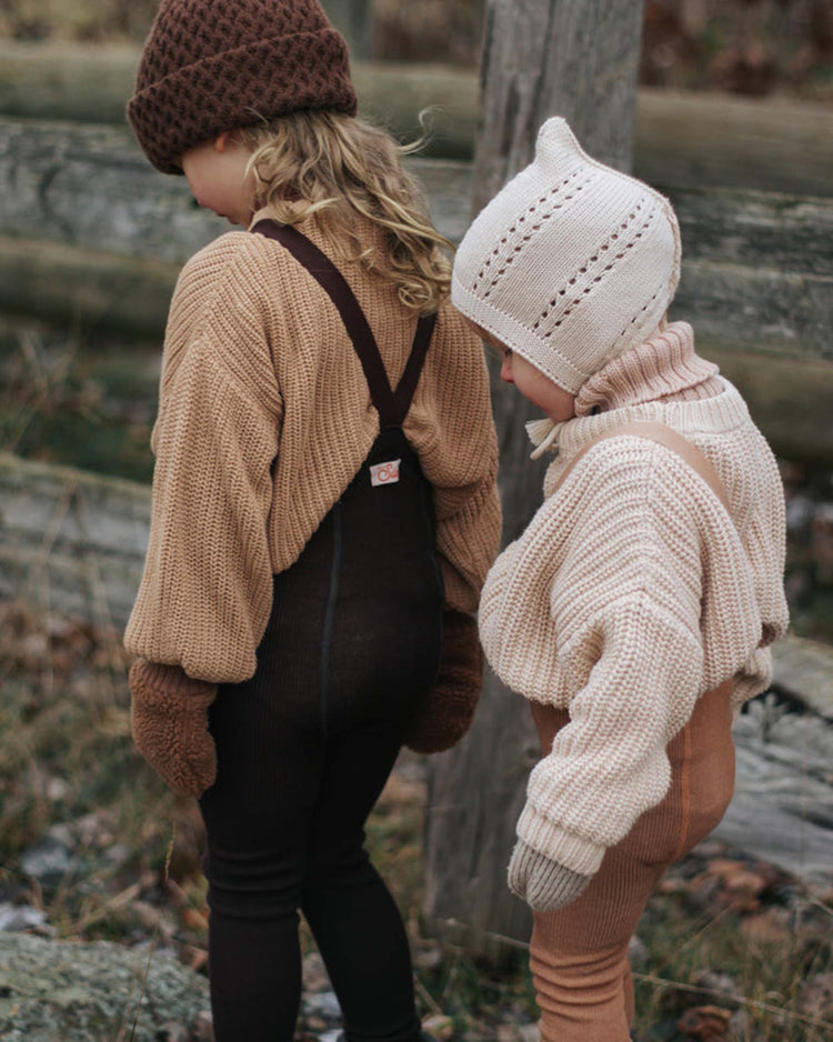 Little silly silas accessories wooly footless tights in espresso brown