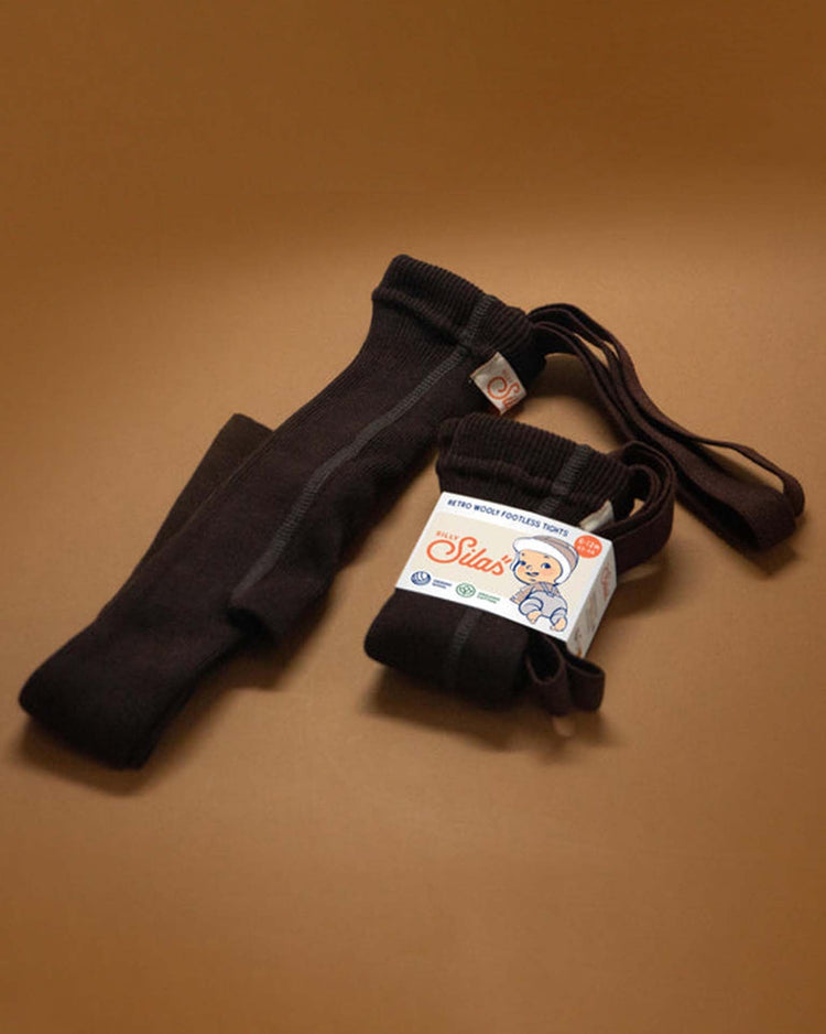 Little silly silas accessories wooly footless tights in espresso brown