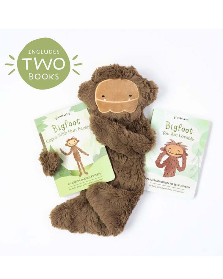 slumberkins bigfoot's self esteem set - snuggler + 2 books play Little