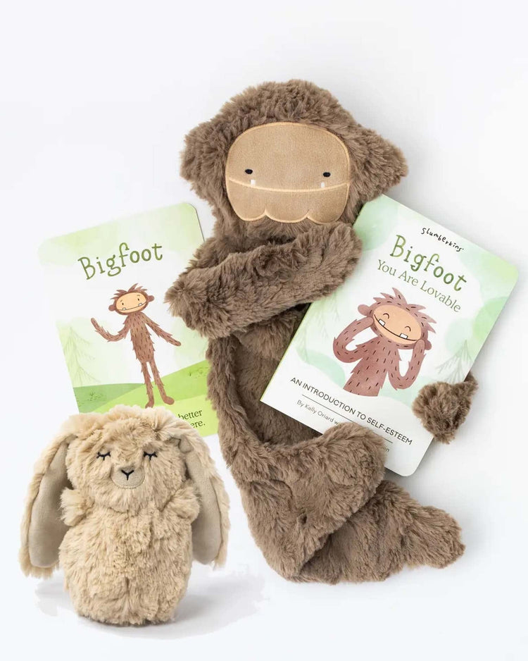 Little slumberkins play bigfoot snuggler + bunny mini + board book
