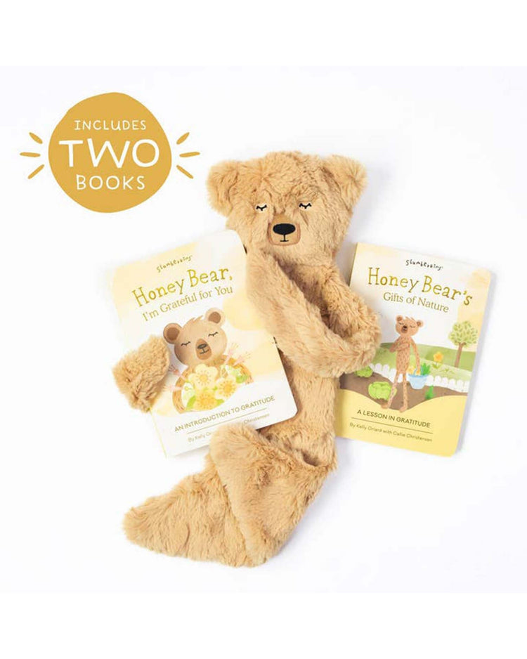 Little slumberkins play honey bear's gratitude set - snuggler + 2 books