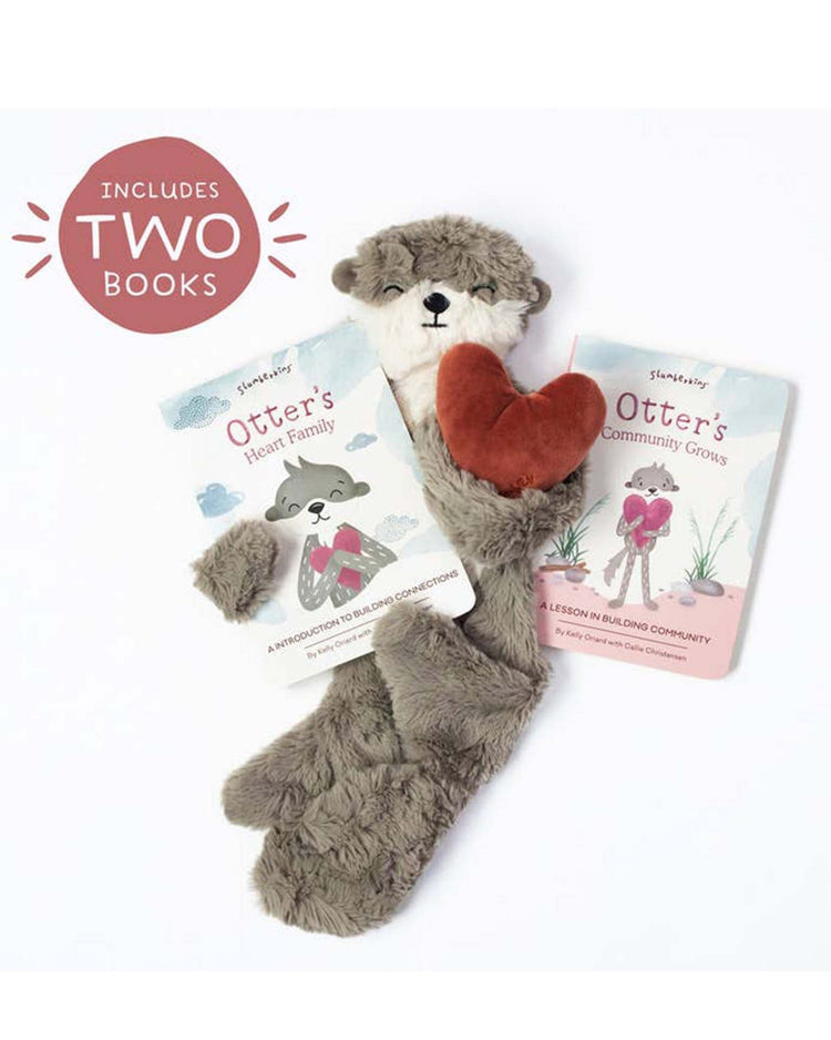 slumberkins otter's building connections set - snuggler + 2 books play Little