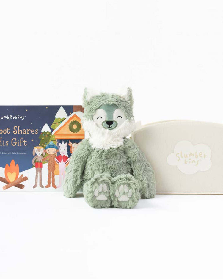 Little slumberkins play wolf kin + bigfoot shares his gift book