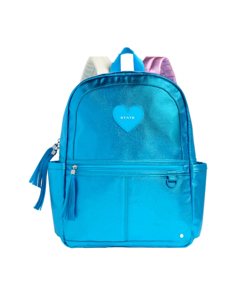 Little state bags accessories kane kids double pocket backpack in blue