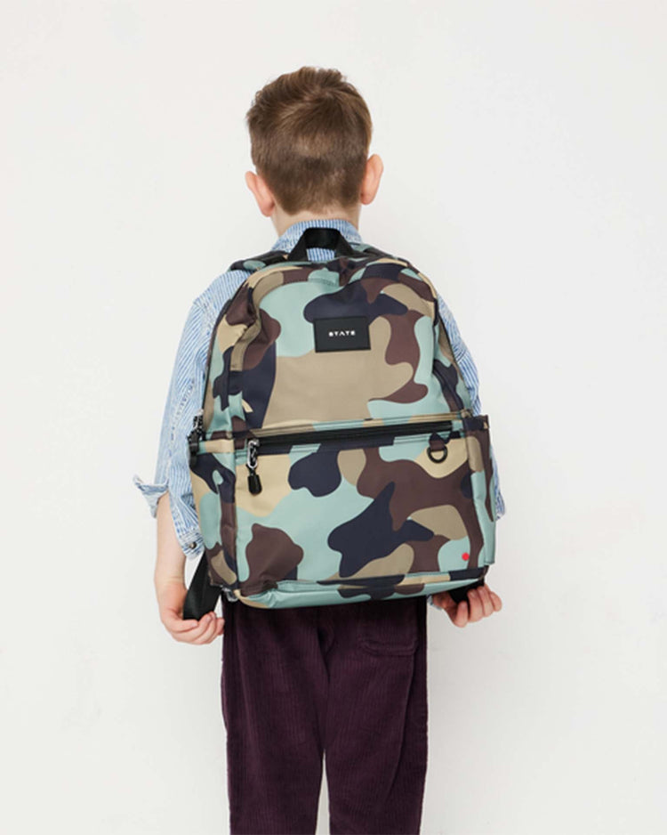 Little state bags accessories kane kids double pocket backpack in camo