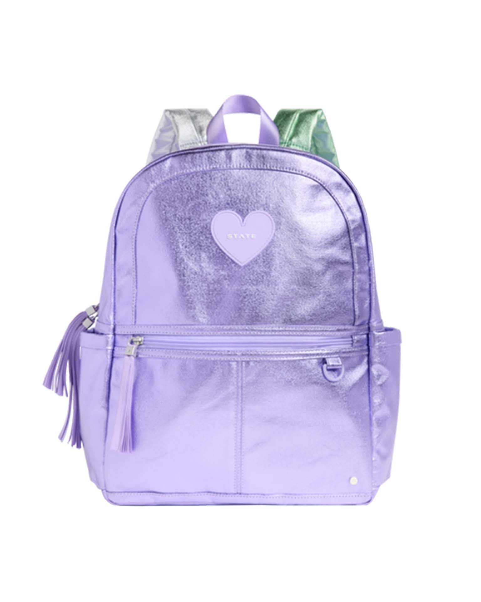 state bags kane kids double pocket backpack in lilac accessories at Little
