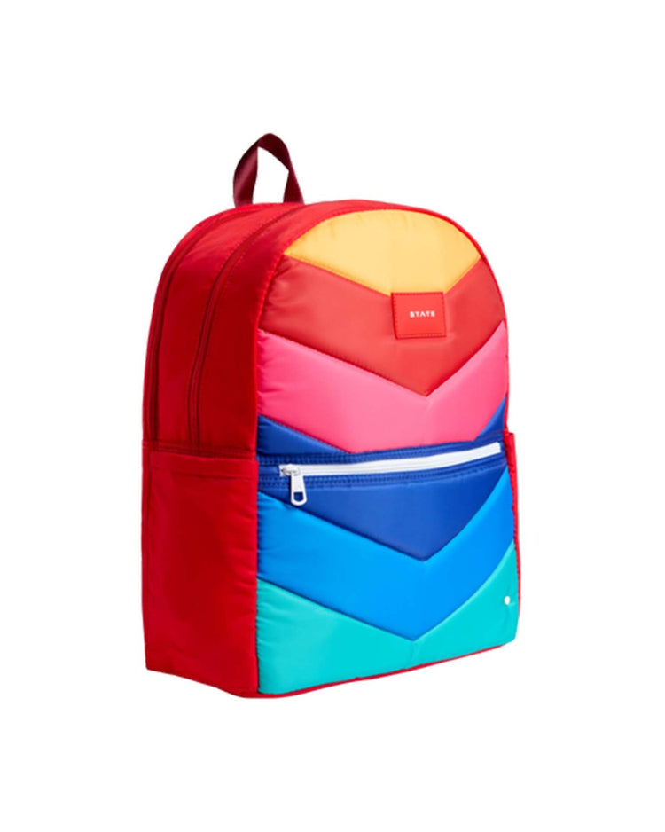 Little state bags accessories kane kids large double pocket backpack in rainbow chevron