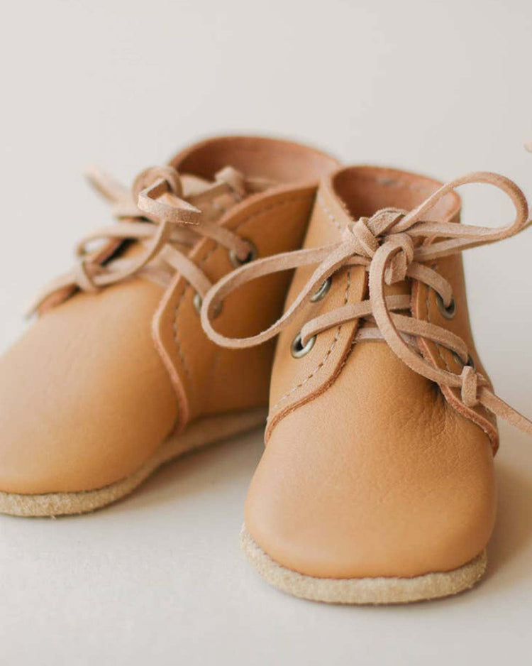 Little sun + lace baby baby leather boots in honey