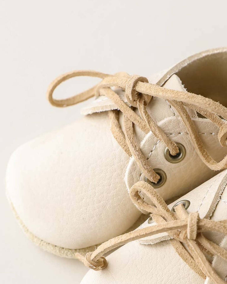 Little sun + lace baby baby oxfords in almond