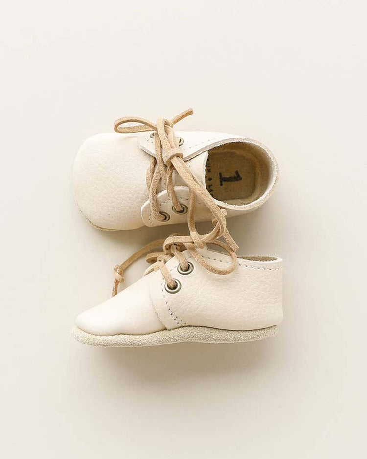 Little sun + lace baby baby oxfords in almond