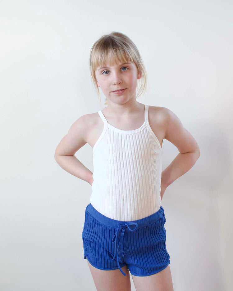 Little sunchild kids cali tank in off-white