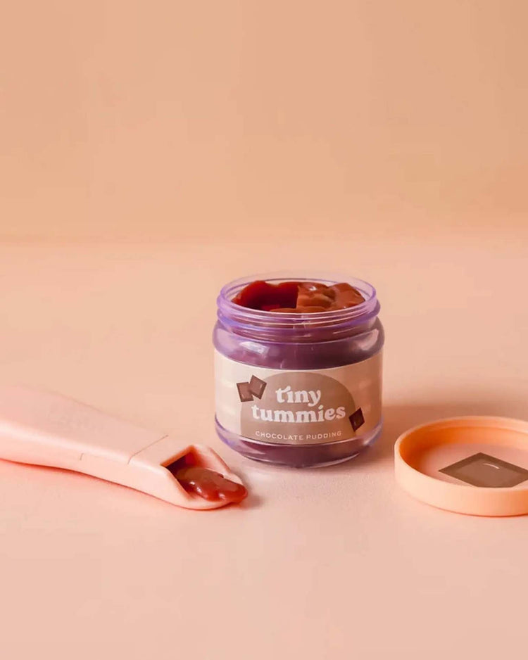 tiny harlow tiny tummies jar + spoon chocolate pudding play Little