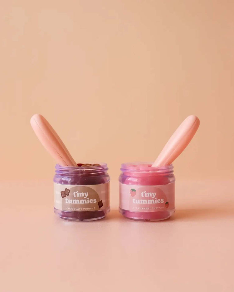 tiny harlow tiny tummies jar + spoon chocolate pudding play Little