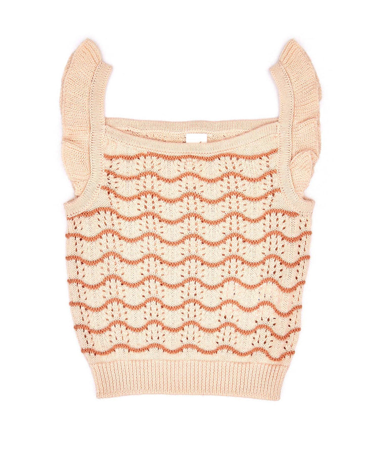 tun tun elara top in linen & toasted nut baby Little