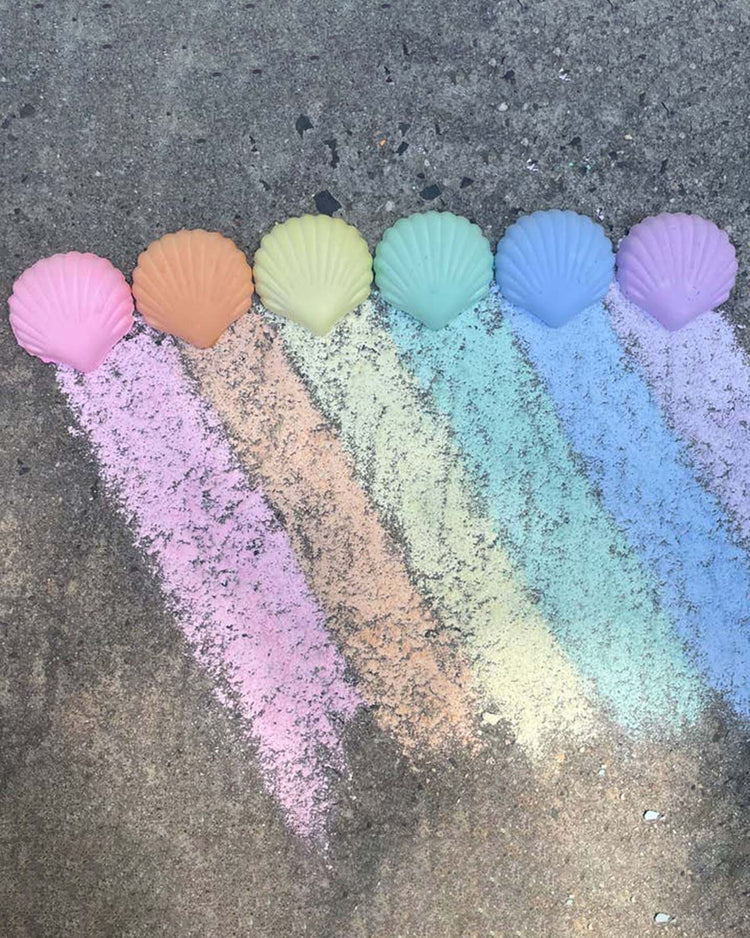 twee seashells handmade sidewalk chalk play Little