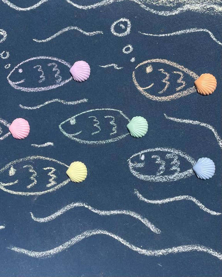twee seashells handmade sidewalk chalk play Little