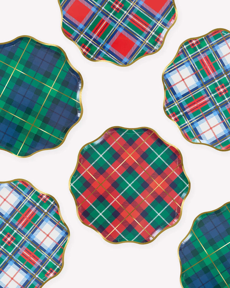 plaid mix side plates