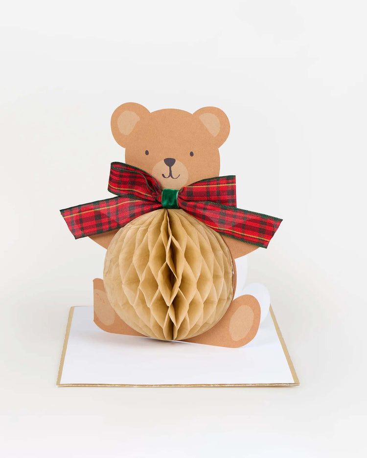 teddy bear honeycomb card