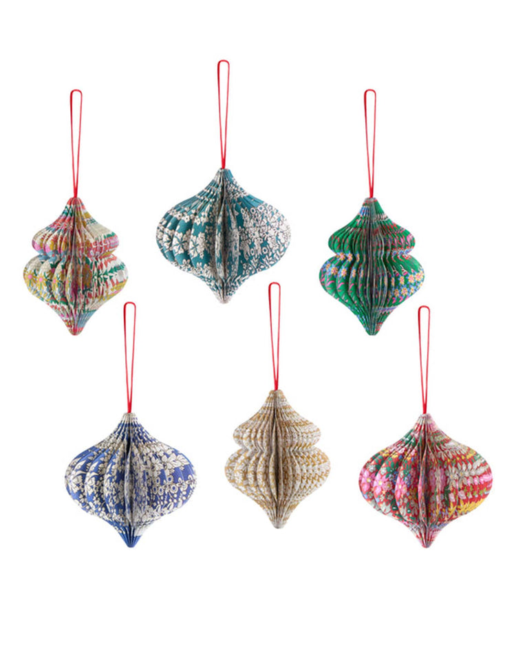 meri meri x liberty paper honeycomb tree decorations