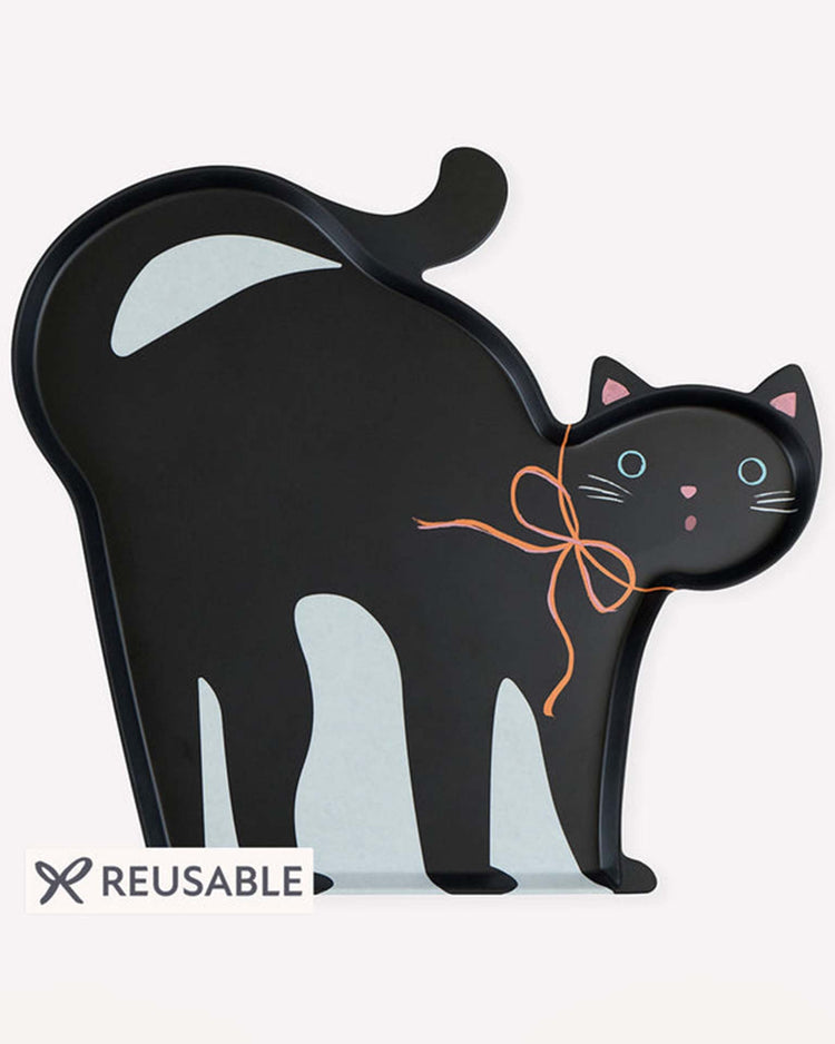 halloween cat reusable platter