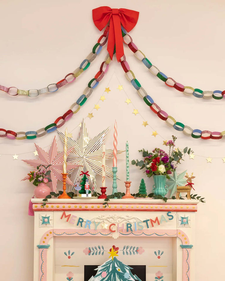 giant glitter paper chains set