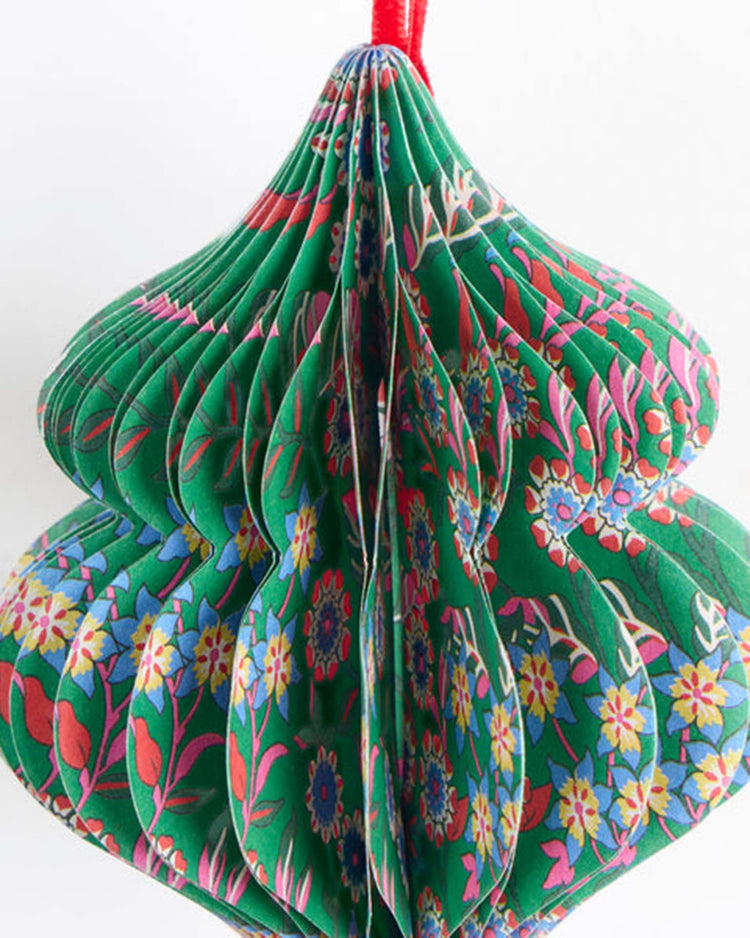meri meri x liberty paper honeycomb tree decorations