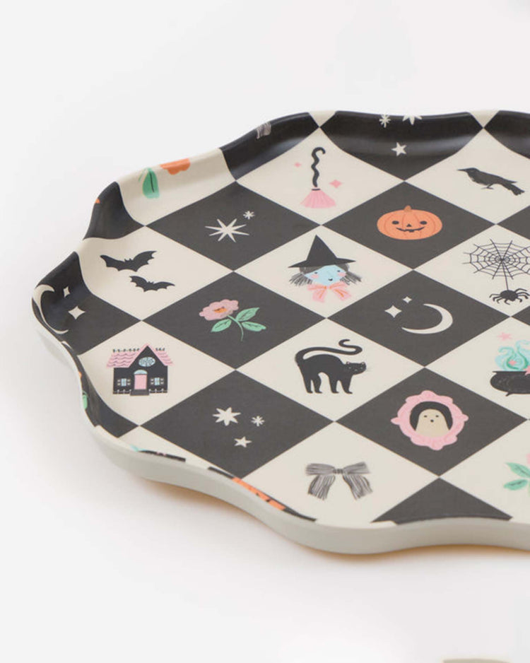patchwork halloween reusable large plates