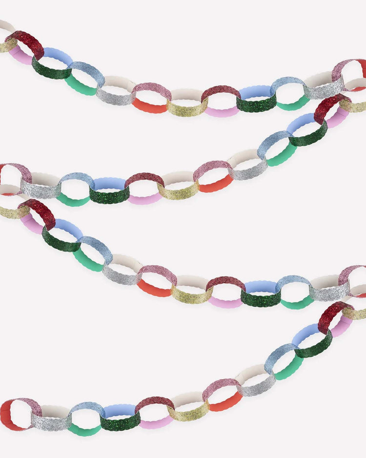 glitter paper chains set
