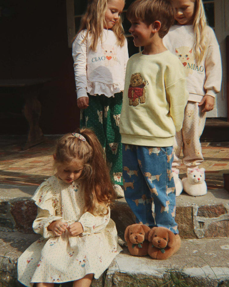 konges sløjd elin bow dress in dot miao mist kids Little