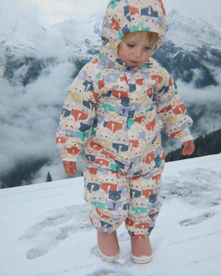 konges sløjd nohr snowsuit print in like cats and dogs kids Little