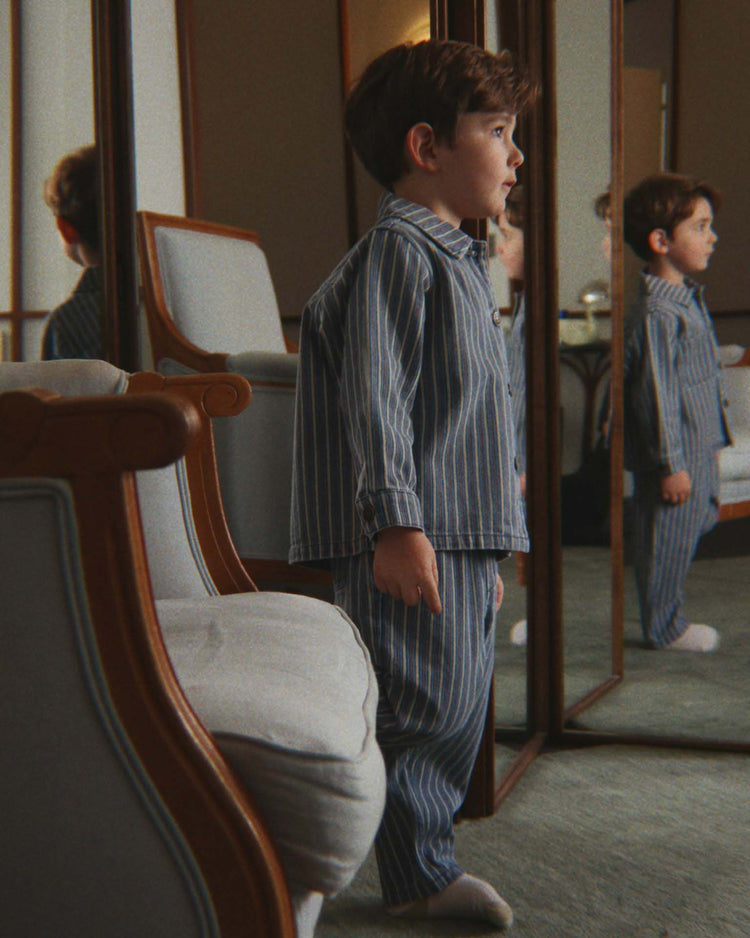 konges sløjd magot pants in tricolore bleu kids Little