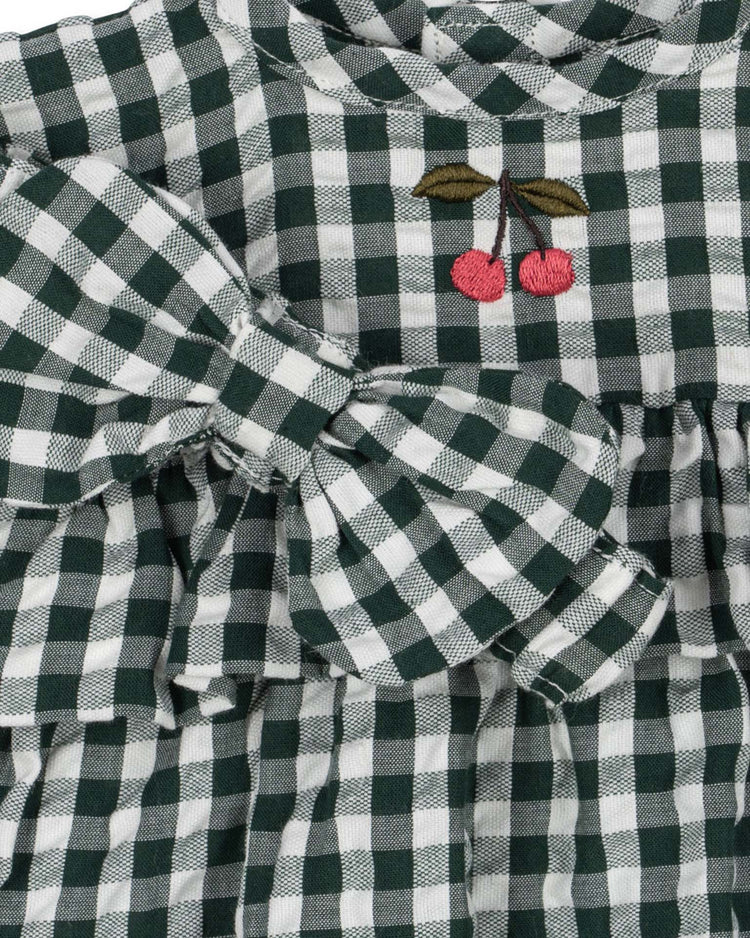 konges sløjd doll clothes set in green check play Little